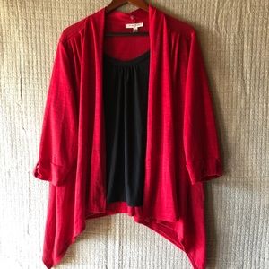 Studio Works Waterfall Faux Cardigan Top Plus Size